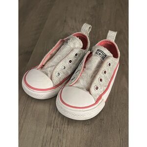Converse All Star Toddler Girls Sneakers Shoes Sparkly Silver Sz 6‎ Good to VGC